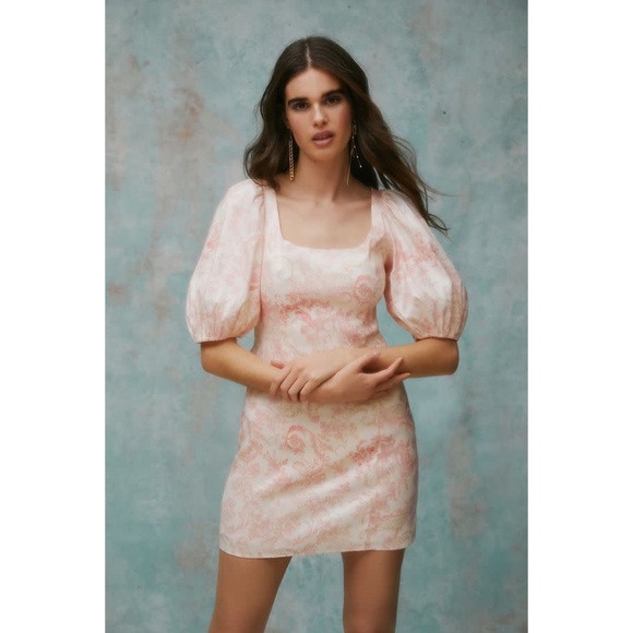 Urban Outfitters Dresses & Skirts - Laura Ashley x Urban Outfitters Floral Mel Dress Ivory Pink Puff Sleeve Medium